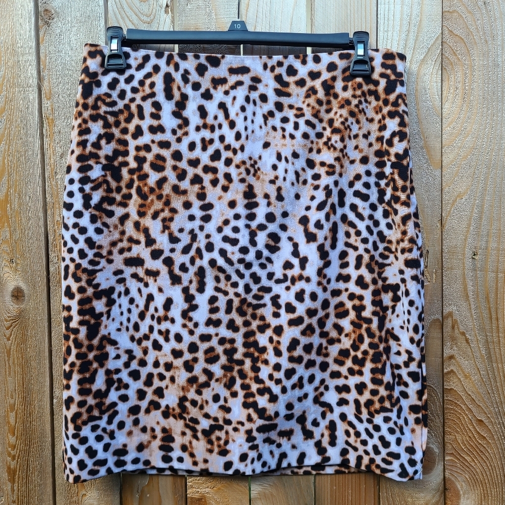 Worthington petites leopard print womens pensil skirt